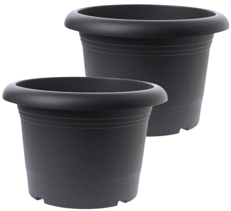 SUSTANIA 2er Set Premium-Pflanzgefäße in Anthrazit: 70cm Qualitäts-Kübel. Blumenkübel Deutsche Fertigung für Jede Wetterlage!