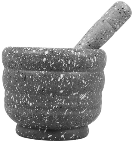 MUCKLILY Pilon Ménager Manuel en Pp avec Grand Bol à Épices pour Écraser Ail et Gingembre, Outil Cuisine Multifonctionnel Cuisine