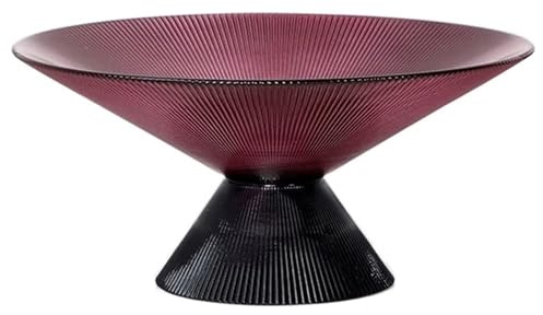 ATMRC Fruit Bowls Countertop Fruit and Vegetable Basket Bowl Simple and Modern Glass Fruit Plate Decoration Living Room Table Vegetable(Purple)