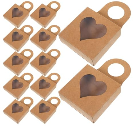 BESTYASH 30 Stück Kraftpapier Weinflaschen-geschenkboxen mit Sichtfenster Hängende Verpackung für Wein Süßigkeiten Kekse Nachhaltige Schützende Flaschenverpackung