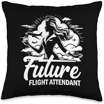 Future Flight Attendant Throw Pillow