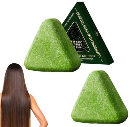 LAKPYN Shampoing Solide Triangle Cyprès - Formule Verte aux Plantes - Nettoyant Rafraîchissant, Longue Durée (2PCS)
