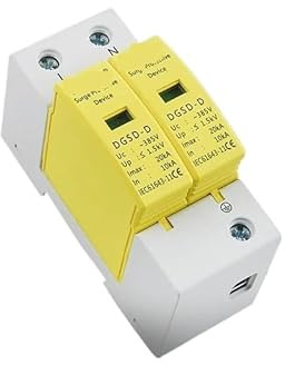 2P AC SPD Surge Protector 275V/385V/420V 10-60KA House Lightning Protective Solar PV Low-Voltage Arrester Device Din Rail 1P+N(20-40KA)