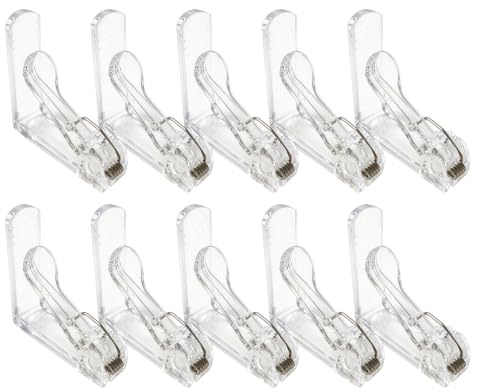 Sujeta Manteles Transparentes [Pack de 10] - Pinzas de Plástico Resistentes para Mesas de Hasta 45 mm de Grosor - Antideslizantes, Resistentes a la Intemperie y Duraderas - Ideales para Jardín, Balcón