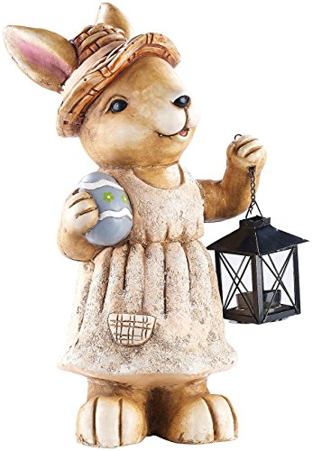 Royal Gardineer Osterhasen: Wasserfester Deko-Hase Biene mit Laterne (Osterhase mit Laterne, Osterhase Deko, Hasen draussen)