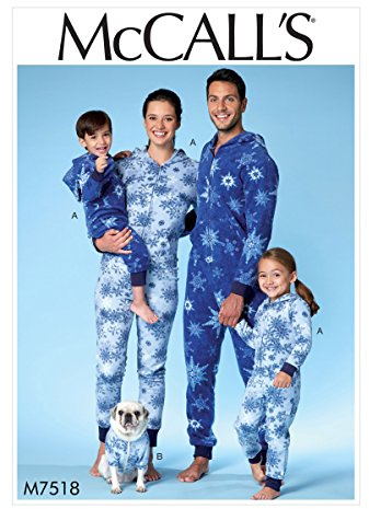 McCall 's Patterns Herren/Damen/Jungen/Mädchen/Kind Jumpsuit und Hundemantel, Mehrfarbig, Größen 3–8
