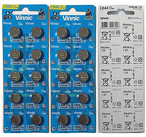 20 Stück Vinnic Batterien, AG13 LR44 L1154F Alkaline 1,5 V