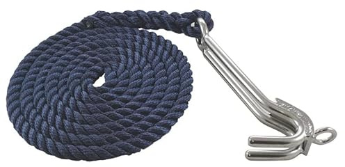 Yacht Steel Edelstahl Kettenkralle für 10mm Kette, 215mm, Seillänge 3m