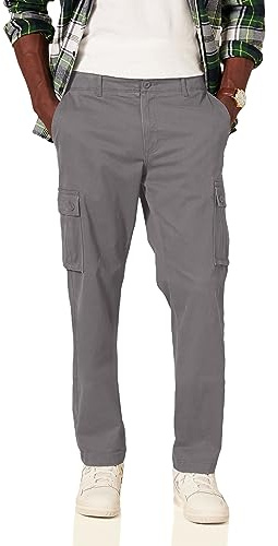 Amazon Essentials Pantaloni Cargo da Lavoro Elasticizzati a Taglio Dritto (Disponibili in Taglie Forti) Uomo