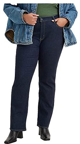Levi's Women's Plus Size 724 High Rise Straight Jeans, Blue Wave Rinse, 14 M