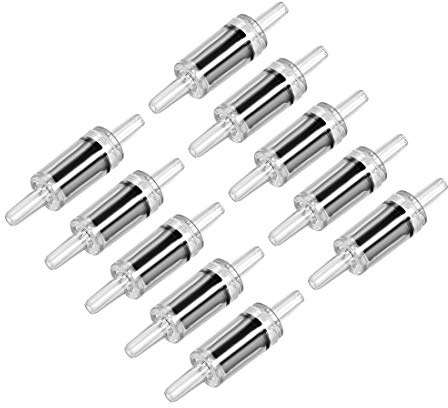 uxcell Aquarium Air Pump Check Valves Black Clear Plastic One Way Non-Return Check Valve for Fish Tank 10Pcs