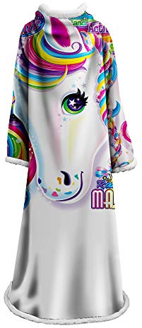 Morbuy Wearable Decke Mit Ärmeln Arme Einhorn, 3D Gedruckt Super Soft Warm Comfy Plüsch Ärmeln, TV Lazy Robe Decke Für Erwachsene Frauen Männer (127cm x 178cm,Mehrfarbig)