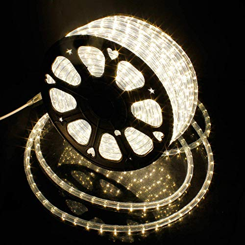 kefflum Tubo luminoso a LED, tubo led, barra luminosa a catena leggera 36LEDs / M tubo per interno ed esterno IP65 30M bianco caldo