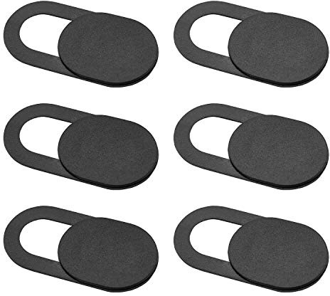ProCase [6 Pack] Webcam Cover, Ultra Thin Slide Camera Blocker Privacy Cover for Laptop MacBook Air Pro iPad iPhone Echo PS4 Tablet –Black