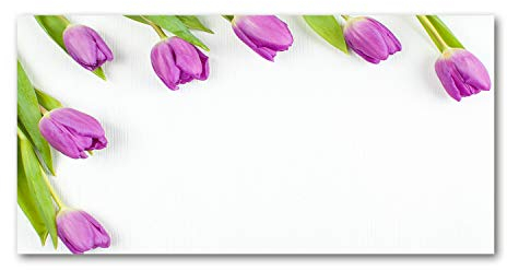 Tulup Picture Wall Art 100x50cm Image Acryl Decorative Wall Picture Plastic/Acrylic Glass for Kitchen & Living Room - Purple tulips