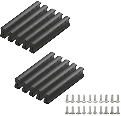 ETOPARS 10 Stück Schrank Schublade Möbelgriffe Knöpfe Türgriff Stangengriff Küchengriff Kleiderschrank Zieht Möbel Griffe Kabinett Schubladegriff Türknöpfe (64mm/2.51, Schwarz)