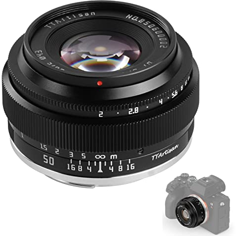 TTArtisan Objectif F2 50 mm Full Format Appareil Photo MF pour appareils Photo sans Miroir Uniquement pour appareils Photo Sony E-Mount