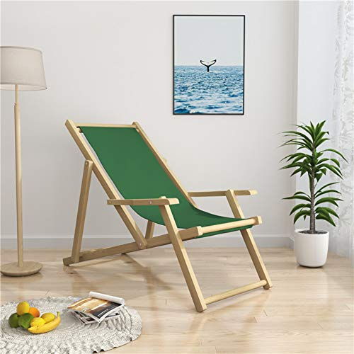 ADITAM Zusammenklappbarer tragbarer Liegestuhl aus Holz, Leichter Strandstuhl mit Armlehne, Verstellbarer Liegestuhl für Outdoor-Camping im Innenbereich B Double The Comfort