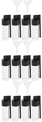 SAMCRY 3er-Set Flasche Schnupftabak mit Löffel Glaskugelbehälter Spender Trichterflaschen Tragbare Reise-Schnüffellöffel-Aufbewahrung (zufällige Farbe) – wie abgebildet