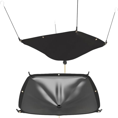 MOOFI Roof Leak Diverter Tarp with 10ft Drain Hose – 420D Oxford Fabric Ceiling Leak Catcher & Rainwater Collector, 10ft x 10ft Emergency Roof Leaks, Warehouse, Shop, Garage, Office, Outdoor - Black