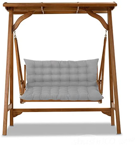 NENIUX High Back Garden Bench Cushions with Backrest, Swing Seat Cushions Furniture Seat Mat Lounger Pad Wooden Bench Pads for Patio Backyard Replacement Cushions,150 * 100 * 8cm,Grey