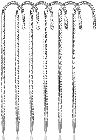 XTDMJ Lot de 6 piquets d'ancrage au sol pour trampoline - En acier massif - Pour tentes, camping, trampolines