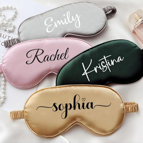 Personalisierte Augenmaske zum Schlafen, individueller Name auf Schlafmaske für Brautjungfern, Antragsgeschenk, 24 Farben, individuelle Schlafmaske für Junggesellenabschied, Hochzeitsgeschenk
