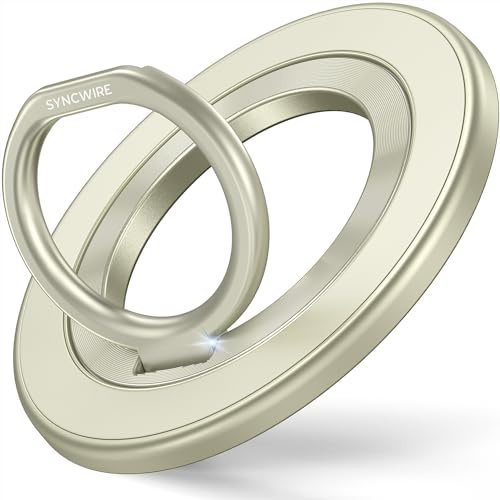SYNCWIRE Handy Ring Halterung Magnetisch für MagSafe Ring-360 Grad Drehung Handy Griff Halter Fingerhalter für iPhone 17 Pro Max Plus 16 15 14 13 12 Smartphone mit Metallplatte(inbegriffen)