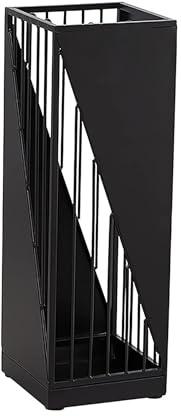 OXOAMP Umbrella Stands Modern Metal Umbrella Stand for Inside Entryway, Hollow-Out Outside Umbrellas Rack Support, Umbrella Basket Porch (Color : Black, Size : 20 x 20 x 58 cm)