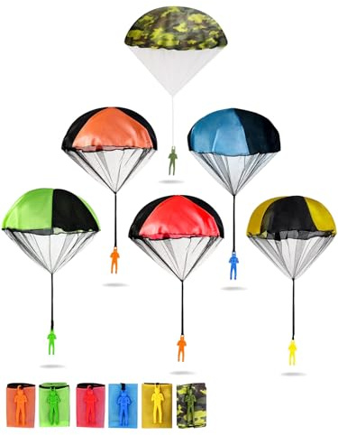 Parachute Toys for Kids, 6 Pack Tangle Free Outdoor Toys, Parachute Men for Kid, Small Toys for Kids Easterday, Halloween, Christmas, Birthday Gift, Unique Easter Basket Stuffers Idea 2026