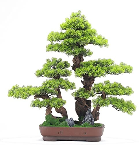 LUNIZ Fake Plant Decoration Artificial Pine Bonsai Plant Decoration Greening Ceramic Pot Artificial Houseplant Suitable for Garden Home Decoration Artificial Plants