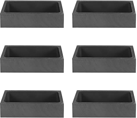 Zunedhys 6 Stück 1 Kg Graphit Barren Form Tiegel Form Zum Schmelzen Gießen Raffinieren Gold Silber Metall Aluminium Kupfer