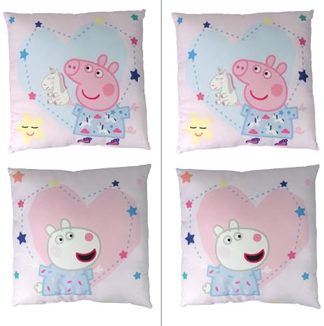 Lentz 2 Stück Kinderkissen - Dekokissen ca. 30cm x 30cm - Standard 100 by Oeko-TEX® geprüfte Qualität- Original Lizenzware - Peppa-Sheep