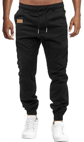 VMSUCIJ Herrbyxor, chino, cargobyxor, joggingbyxor, bomull, lediga joggingbyxor, män, moderna sport, joggingbyxor för män, sweatpants med elastisk linning och dragsko och fickor, Svart 01, S