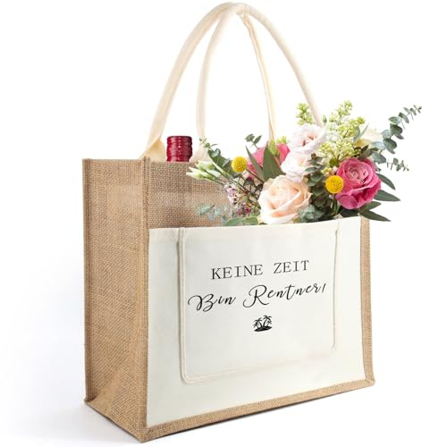 Jutetasche Damen Geschenke, Jute Shopper Bag als Geburtstagsgeschenke | Jute Einkaufstasche personalisiert Geschenk für Frauen zum Geburtstag, Abschied, Ruhestand, Muttertag, Weihnachten