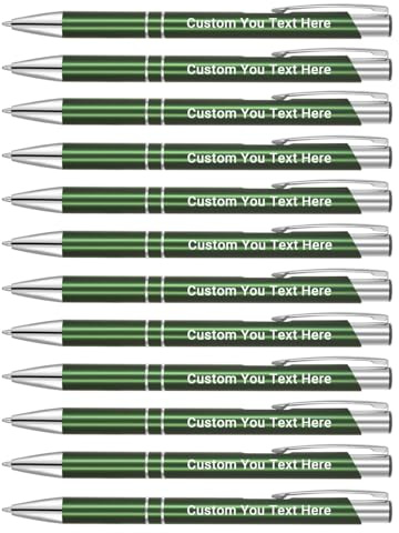 Zoonnis 50 Stylos à Bille Rétractables Personnalisés pour les Affaires Stylo Personnalisé Gravé en vrac pour les Femmes et les Hommes avec Texte du nom Stylo Personnalisé avec Encre Noire