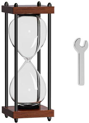 SuLiao 10 Inch Empty Hourglass Fillable, Large Black Wooden Frame DIY, Unity Hourglass for Wedding Ceremony Set, Without Sand Antique Sand Clock Sandglass for Desk Home Office Decorative