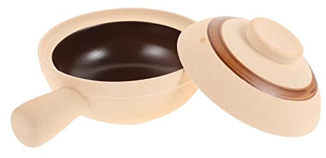Amosfun Casserole Terre Cuite Petites Avec Poignée Unique Pot à Soupe Résistant Chaleur Pour Cuisine Domestique Pour Riz Braisé Et Hotpot Économe Énergie