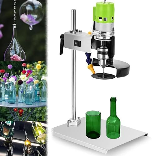 Elektrische Glasflaschen-Schneidemaschine, Weinflaschen-Glasschneider-Werkzeugsatz mit komplettem Zubehör, 2000-6000 U/min effizientes Schneiden, für alle Formen und Verschiedene Winkel