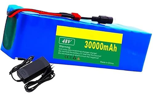 BDBLFLTZ Batterie au Lithium 48 V 30 Ah, Batterie Lithium-ION pour vélo électrique 13S3P, Batterie au Lithium, pour vélos électriques, Scooters, avec Chargeur 54,6 V 2 A T