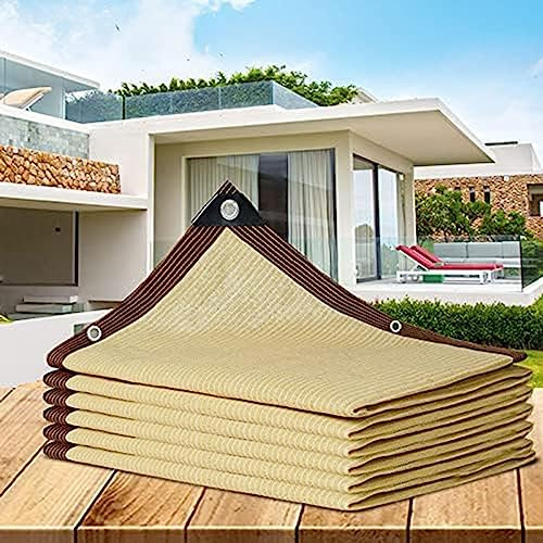 Tenda parasole per esterni, 6 x 6 m, beige, traspirante, con blocco UV al 75%, per patio, feste, cortile, giardino, copertura ombreggiante impermeabile, per serre e attività sul prato