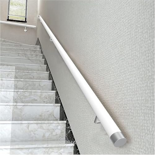 30-600cm Wooden Handrail with Brackets, Non-Slip Stair Railings Support Rod, Against The Wall Elderly and Children's Loft Grab Bar Kit for Indoor Hospital Home (A, 50cm)