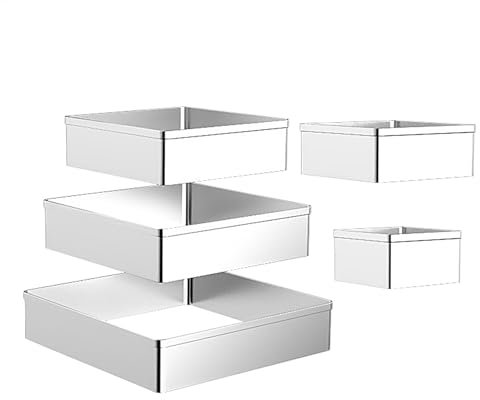 Cortador de galletas cuadrado – Molde para tartas de acero inoxidable – Cortador de galletas rectangular de acero inoxidable para hacer galletas, pasteles blandos