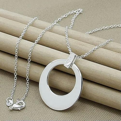 Elegante 925 Silber Sichel Anhänger Halskette Kette Frauen Charm Schmuck