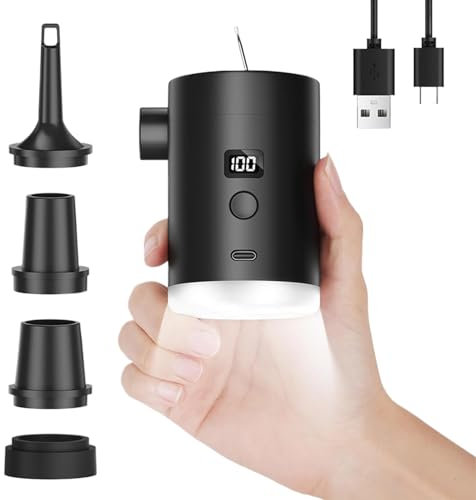 Pompa elettrica per gonfiabili, display a LED, 400 mAh, pompa gonfiabile per piscina, luce da campeggio, compatta per piscina, viaggi, casa all'aperto