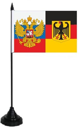 U24 Tischflagge Russland Adler-Deutschland Adler Fahne Flagge Tischfahne 10 x 15 cm