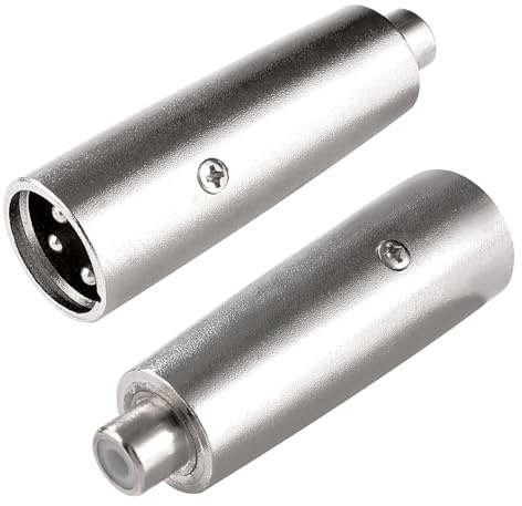 KUOQIY 2 Stücke 3-Poliger XLR auf RCA-Adapter, XLR Stecker auf Cinch Buchse Audio Mikrofon Anschluss Adapter, für Mischpult, Mikrofon, Audiogeräte