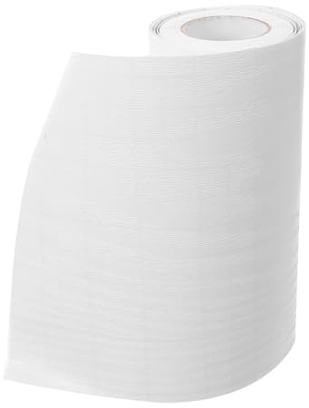 DECOMELODY Self Adhesive Wall Decorative Trim Flexible Skirting Board Peel and Stick Baseboard for Home Decoration White Wood Grain Height