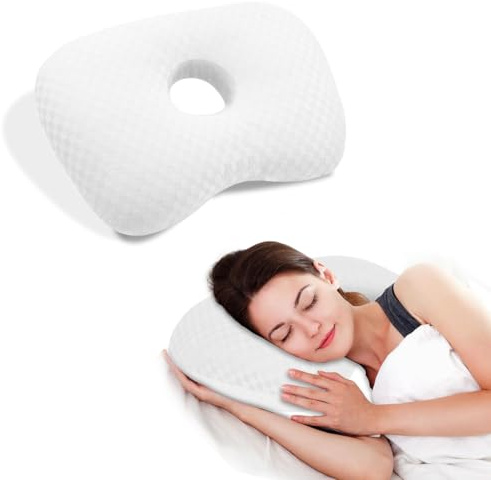 Cuscini per piercing all'orecchio, cuscino laterale regolabile e lavabile per chi dorme di lato, allevia l'infiammazione dell'orecchio, le piaghe da decubito e migliora la qualità del sonno