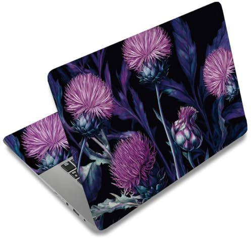 SUPERDANT Purple flower Laptop Notebook Skin Sticker Flowers Cover Decal Laptop Protector Notebook PC Computer Art Protector Universal Notebooks Art Decal Fits 12-15.6 inch